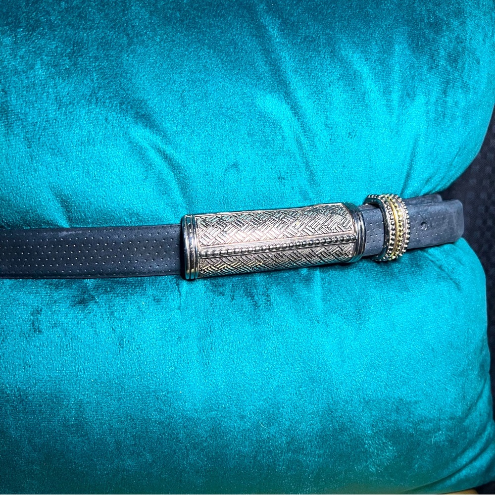 Vintage TALBOTS Genuine Leather Belt with Silver Buckle | Italy